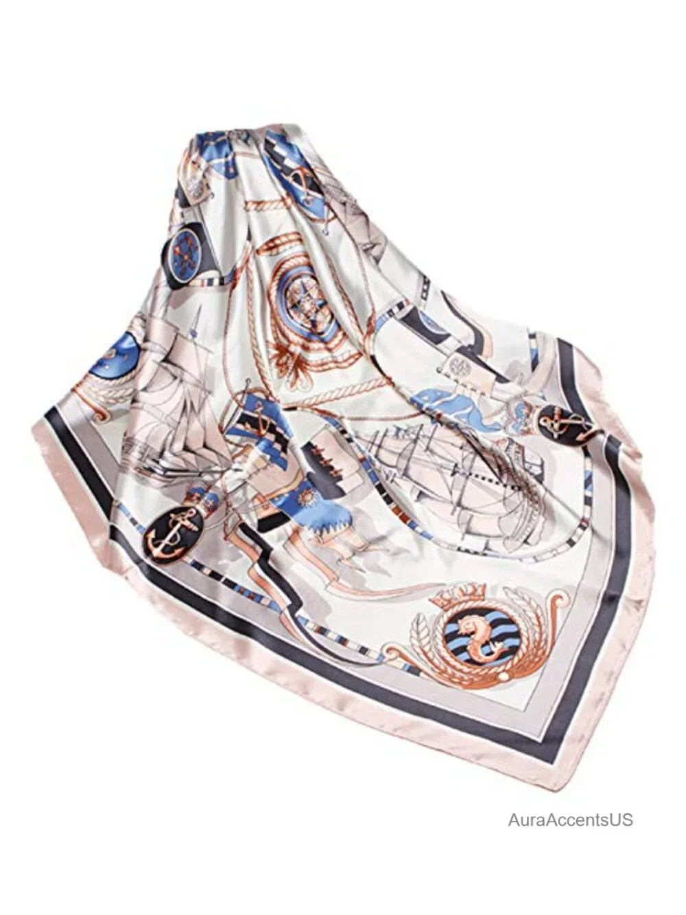 Silk Feeling Large Square Satin Fashion Scarf Head Wrap
